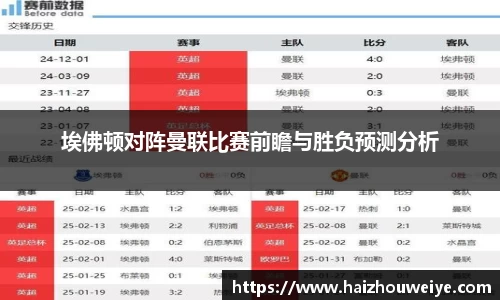 埃佛顿对阵曼联比赛前瞻与胜负预测分析