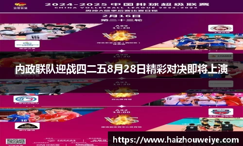 内政联队迎战四二五8月28日精彩对决即将上演
