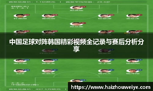 中国足球对阵韩国精彩视频全记录与赛后分析分享