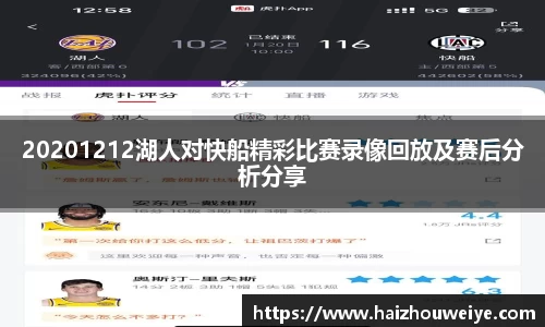 20201212湖人对快船精彩比赛录像回放及赛后分析分享