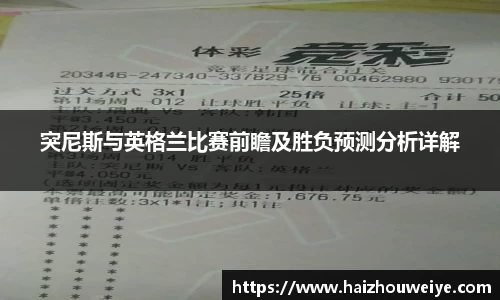 突尼斯与英格兰比赛前瞻及胜负预测分析详解